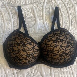Aerie Black Lace Nude Drew Bra